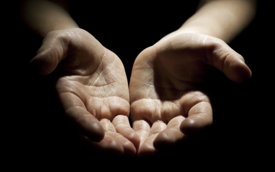 with open hands